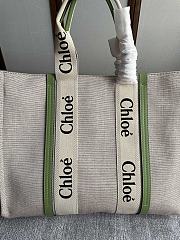 Chloe Large Woody Tote Bag Green 45x33x13cm - 4