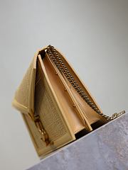 YSL Medium Raffia Cassandra Shoulder Bag Beige 22x17x5cm - 5