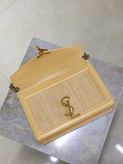 YSL Medium Raffia Cassandra Shoulder Bag Beige 22x17x5cm - 4