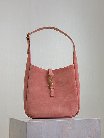 YSL Le 5 a 7 Supple Small Shoulder Bag Suede Pink 23x22x8.5cm