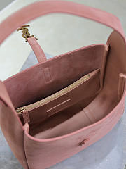 YSL Le 5 a 7 Supple Small Shoulder Bag Suede Pink 23x22x8.5cm - 5