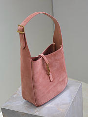 YSL Le 5 a 7 Supple Small Shoulder Bag Suede Pink 23x22x8.5cm - 4