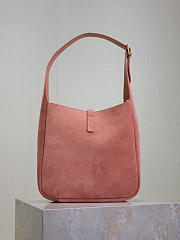 YSL Le 5 a 7 Supple Small Shoulder Bag Suede Pink 23x22x8.5cm - 2