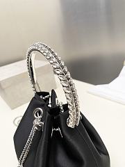 Jimmy Choo Bon Bon Crystal Satin Black Bag 16x15x9.5cm - 5