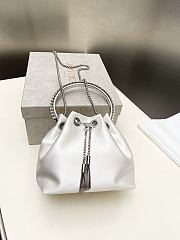 Jimmy Choo Bon Bon Crystal Satin White Bag 16x15x9.5cm - 2