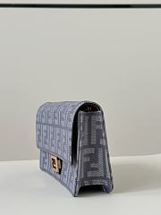 Fendi Wallet On Chain Baguette Blue Denim 21x11.5x5cm - 4