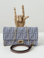 Fendi Wallet On Chain Baguette Blue Denim 21x11.5x5cm - 3