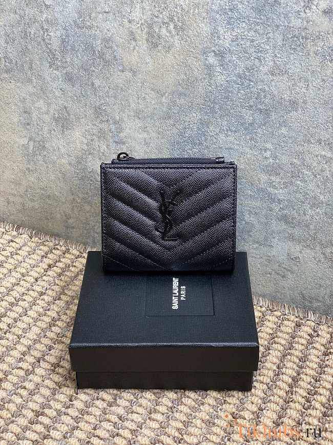 YSL Small Envelope Black Wallet 10.5x8.5x2.5cm - 1
