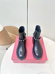 Valentino Garavani Rockstub Black Leather Boots - 5