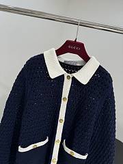 Gucci Fine Crochet Cardigan Navy - 3