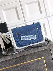 Chanel Small Flap Bag Denim Shearling Bag 20cm - 3