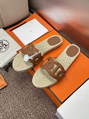 Hermes Famosa Leather Brown Sandal - 3