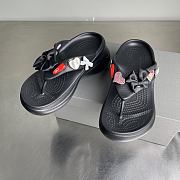 Balenciaga Crocs Thong Black Rubber With Jibbitz - 5