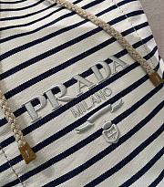 Prada Striped Canvas Drawstring Duffel Bag 55x34x34cm - 5