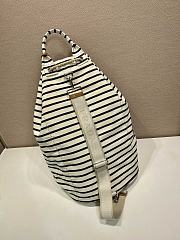 Prada Striped Canvas Drawstring Duffel Bag 55x34x34cm - 4