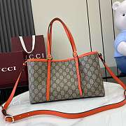 Gucci Emblem Medium Beige Orange Tote Bag 31x18.5x11.5cm - 4