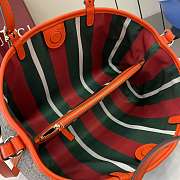 Gucci Emblem Medium Beige Orange Tote Bag 31x18.5x11.5cm - 3