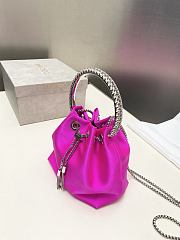 Jimmy Choo Bon Bon Crystal Satin Pink Bag 16x15x9.5cm - 5