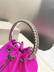 Jimmy Choo Bon Bon Crystal Satin Pink Bag 16x15x9.5cm - 3