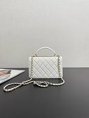 Chanel Top Handle White Lambskin 18cm - 6