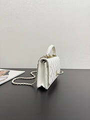 Chanel Top Handle White Lambskin 18cm - 4