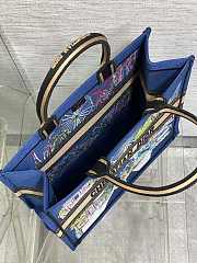 Dior Souvenir Large Dior Book Tote Raffia Blue 42cm - 5