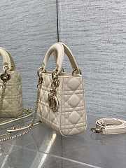 Dior Mini Lady Bag Cream Gold 17cm - 3