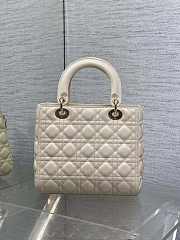 Dior Medium Lady Bag Cream Gold 24cm - 3