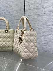 Dior Medium Lady Bag Cream Gold 24cm - 5