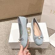 Dior Ballet Flat Blue Cannage Embroidered Denim - 2