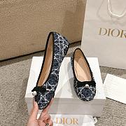 Dior Ballet Flat Dark Blue Tweed - 3