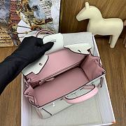 Hermes Birkin 25 Bag White Pink Silver Togo 25cm - 2