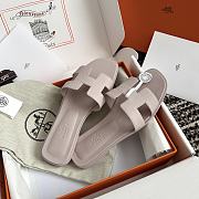 Hermes Oran Light Pink Epsom Slides - 5