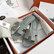Hermes Oran Light Blue-Gray Epsom Slides - 4