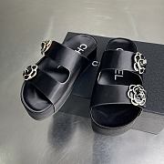 Chanel Camellia Black Sandals - 3