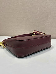 Prada Re-Edition 2005 Saffiano Bag Burgundy 22x18x6cm - 5