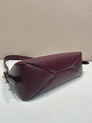 Prada Aimee Medium Leather Shoulder Bag Burgundy 31x18x10cm - 5