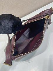 Prada Aimee Medium Leather Shoulder Bag Burgundy 31x18x10cm - 4