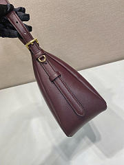 Prada Aimee Large Leather Shoulder Bag Burgundy 39x23x12cm - 4