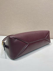 Prada Aimee Large Leather Shoulder Bag Burgundy 39x23x12cm - 2