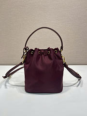 Prada Re-Nylon Pouch Burgundy 19.5x15.5x10cm - 5