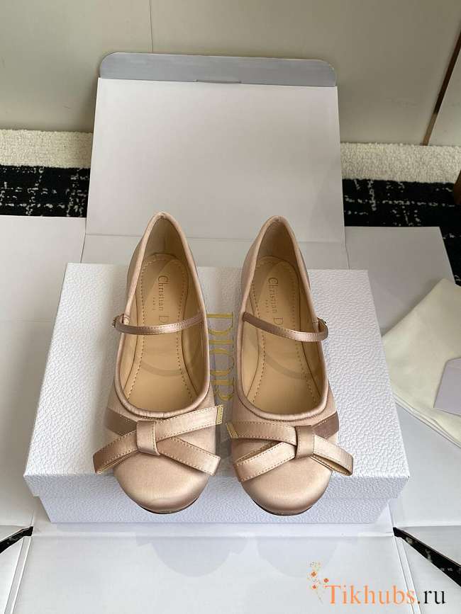 Dior Lovely-D Ballet Flat Nude Satin - 1