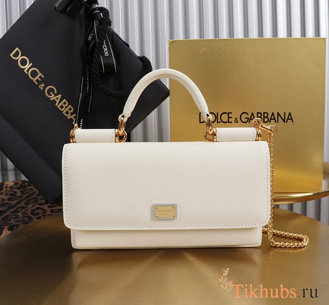 Dolce & Gabbana Miss Sicily White Leather Wallet 20x11x3cm - 1