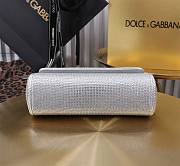 Dolce & Gabbana Small Rhinestone Sicily Tote Bag Silver 18x11x6cm - 3
