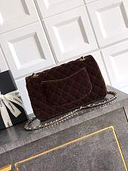 Chanel Flap Bag Velvet Gold Dark Brown 25cm - 3
