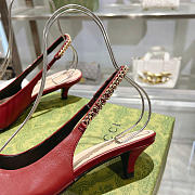 Gucci Signoria Slingback Pump Red Leather Heel 4.5cm - 3