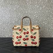 Valentino Garavani Small Shopping Bag Raffia Cherryfic 22x19x12cm - 6