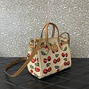 Valentino Garavani Small Shopping Bag Raffia Cherryfic 22x19x12cm - 4