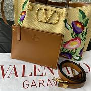 Valentino Medium Shopping Bag Raffia Floral 35x25x17cm - 5