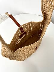 YSL Le 5 à 7 Supple Large Raffia Crochet 30x37x14cm - 3